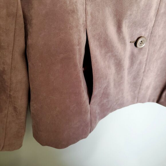 Orvis Jacket Womens Size Large Brown Lightweight Faux Suede Button Front Pockets - Picture 5 of 7